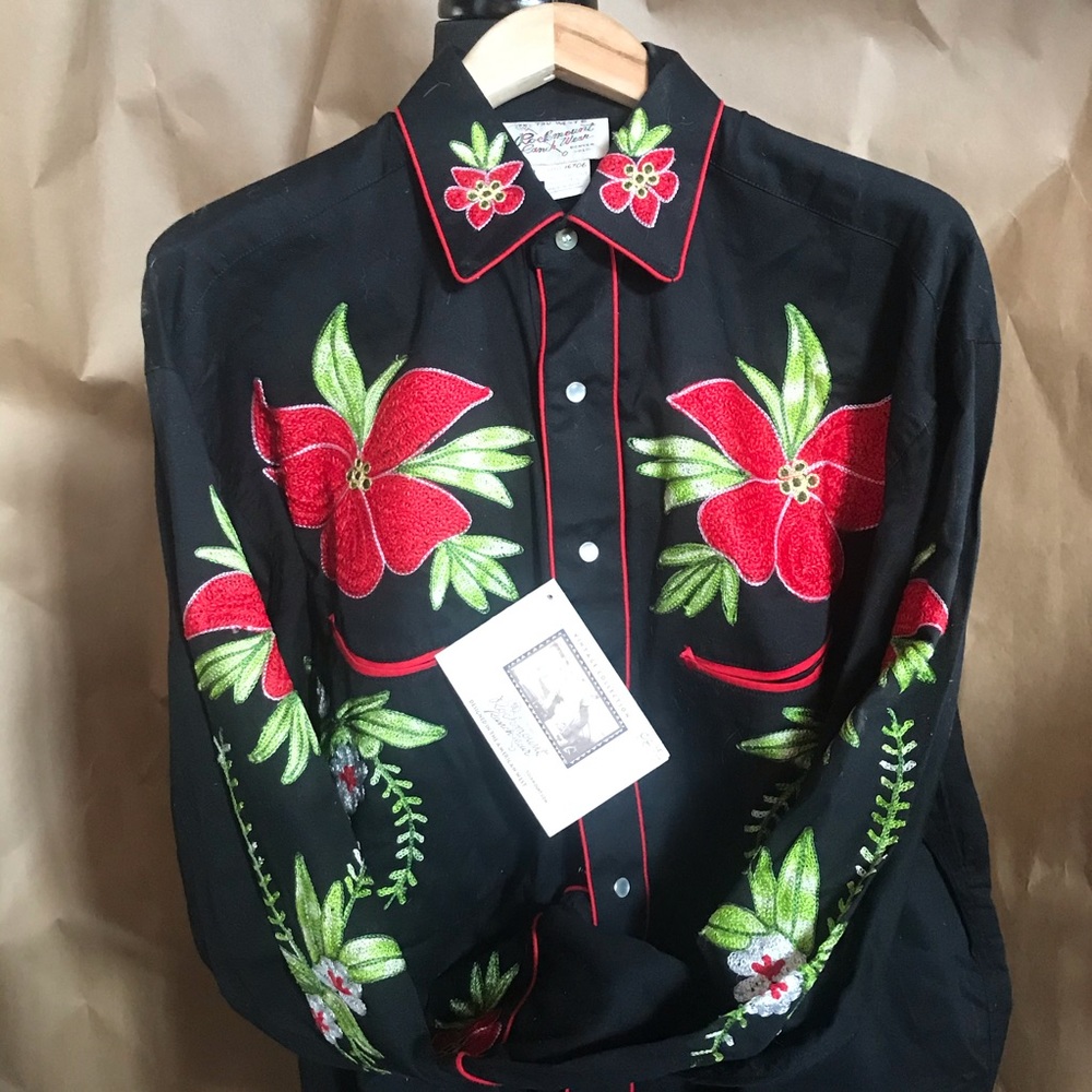 Men’s Cotton Western Rockmount Floral Shirt